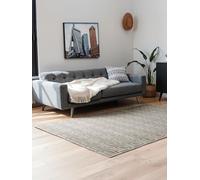 ELLE Decoration Alfombra de diseño Howlite, Moderna para salón, Pelo Corto, patrón geométrico, Suave, glamorosa, Efecto Brillante para salón, Dormitorio, Pasillo, Color Crema Gris, 120 x 170 cm