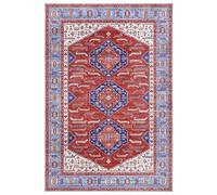 ELLE Decoration Alfombra de diseño Oriental Shiraz Niavaran (160 x 230 cm, 100% poliéster, Colores Vivos, Resistente, fácil de Limpiar, para el hogar, el Dormitorio o el salón) Rojo, Azul, Multicolor