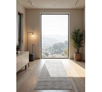 Elle Decoration Alfombra de diseño Tourmaline - Alfombra Moderna para salón, Pelo Corto, patrón geométrico, Suave, glamorosa, Efecto Brillante para salón, Dormitorio, Pasillo, Color Blanco y Gris, 80