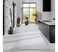 ELLE Decoration Alfombra de Pelo Largo con Pigmento, Moderna Alfombra de salón, Alfombra de Pelo Largo, patrón Moderno, mullida, Suave y Bohemia, para salón, Dormitorio, Color Blanco Crema, 80 x 240