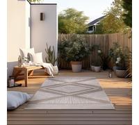 Elle Decoration Alfombra reversible para interior y exterior, resistente a la intemperie y al agua, diseño moderno de rombos, patrón geométrico, alfombra para exteriores, para jardín, balcón, terraza,