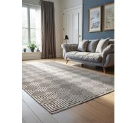 Elle Decoration Design Alfombra Tourmaline - Alfombra Moderna de salón, Pelo Corto, patrón geométrico, Suave, glamorosa, Efecto Brillante para salón, Dormitorio, Pasillo, Color Blanco y Gris, 160 x