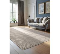 Elle Decoration Design Alfombra Tourmaline - Alfombra moderna de salón, pelo corto, patrón geométrico, suave, glamorosa, efecto brillante para salón, dormitorio, pasillo, color blanco crema, 160 x 235