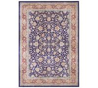 ELLE Decoration Keshan Maschad Alfombra Oriental - Pelo Corto, Aspecto Vintage, Oriental, Oriental, clásica, Oriental, para salón, Comedor, Pasillo o Dormitorio, Azul Marino, 80 x 200 cm