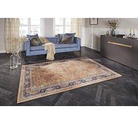 ELLE Decoration Keshan Maschad Alfombra Oriental - Pelo Corto, Aspecto Vintage, Oriental, Oriental, clásica, Oriental, para salón, Comedor, Pasillo o Dormitorio, Color Dorado y Amarillo, 120 x 160 cm