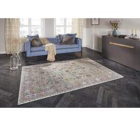ELLE Decoration Mahal Alfombra Oriental - Pelo Corto Aspecto Vintage Oriental Patrón Ornamento Clásico Alfombra Oriental para Salón, Comedor Pasillo o Dormitorio Jade Verde, 80 x 150 cm