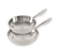 ELLE Gourmet Classique - Juego de sartenes de 24 y 28 cm de diámetro - Sartén de acero inoxidable - PFAS Free Induction - Adecuado para todas las fuentes de calor