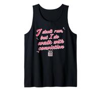 Elle I Don't Run But I Do Walk with Conviction Cursive Text Camiseta sin Mangas