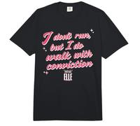 Elle I Don't Run But I Do Walk with Conviction Cursive Text Comfort Colors Adult Heavyweight T-Shirt
