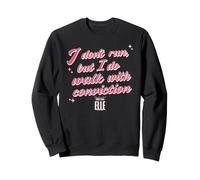 Elle I Don't Run But I Do Walk with Conviction Cursive Text Sudadera