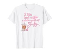 Elle I Like Iced Coffee and The Month of July Pink Neon Text Camiseta