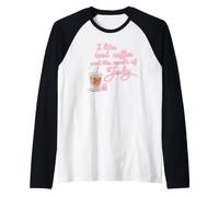 Elle I Like Iced Coffee and The Month of July Pink Neon Text Camiseta Manga Raglan
