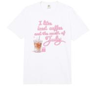 Elle I Like Iced Coffee and The Month of July Pink Neon Text Comfort Colors Adult Heavyweight T-Shirt