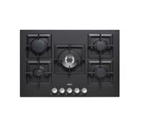 Elleci PGSP75140CS Quemador Encimera 5 Fuegos 75CM Granitek Negro Rejas Fundido