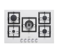 Elleci PGSP75168CS Quemador Encimera 5 Fuegos Granitek Blanco 75CM Rejas Hierro