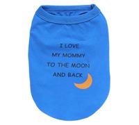 Elledia Camiseta de algodón de verano para perro, con texto en inglés "I Love My Mommy to The Moon and Back", ropa sin mangas, camiseta de verano para mascotas, ropa suave para cachorros, perros