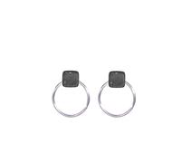 Ellen Kvam Back-Front Hoop and stud earring - Grey
