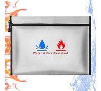 ELLENNE - Bolsa porta documentos ignífuga e impermeable - Resistente al fuego 1000 °C para documentos A4, portátil, dinero, pasaporte, smartphone - Protectora multicapa (Large (38 x 28 cm))