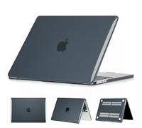 ELLENNE Funda para Apple MacBook Air 13 Cover M5 M4 M3 M2 Negro | Carcasa transparente Crystal para MacBook Air 13,6 pulgadas 2026 2025 2024 2023 2022, A3449 A3240 A3113 A2681, negro