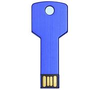 ELLENNE Pendrive USB metal llave 32 64 GB 128 GB llavero memoria externa impermeable PC portátil coche A002 (64 GB, azul)