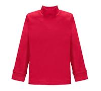 Ellepi 1 pieza camiseta de cuello alto niño niña manga larga CE7596 cálido algodón., rojo, 6 años