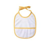 Ellepi Babero para bebé de rizo de algodón con tela aida, 55 agujeros, bordado, 20 x 18 cm, con cordones, amarillo, Talla única