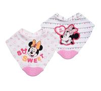 Ellepi Baberos Disney Bandana Bebé Minnie Mickey | Juego de 2 piezas de algodón con suave silicona dentición, Minnie., Infant