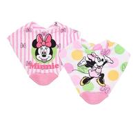 Ellepi Baberos Disney Bandana Bebé Minnie Mickey | Juego de 2 piezas de algodón con suave silicona dentición, Minnie1, 20x18cm