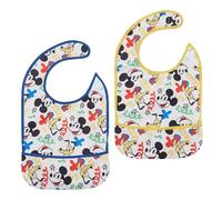 Ellepi Baberos Disney plastificados con bolsillo, 2 unidades Minnie & Mickey, Mickey, 37x22 cm