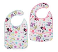 Ellepi Baberos Disney plastificados con bolsillo, 2 unidades Minnie & Mickey, Minnie., 37x22 cm