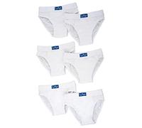 Ellepi Calzoncillos para niño de algodón elástico, Paquete de 6 Braguitas, diseño de fantasía Tipo, Ropa Interior para niños 2-3-4-5-6-7-8-9-10-11-12, Colores Lisos Color blanco. 13-14 años