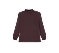Ellepi Camiseta de cuello alto para niño, 100% algodón cálido, manga larga de invierno, marrón, 4 años