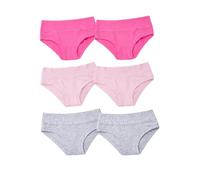 Ellepi Paquete de 6 bragas para niña de suave algodón | Surtido blanco o colorido, Color liso, 3-4 Años