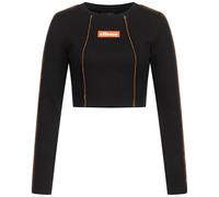Ellesse Brilla Contenti Mujer Manga Larga Cultivo Top Jogging Negro Blanco Nuevo