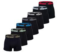 Ellesse Calzoncillos tipo bóxer para hombre, paquete de 7 unidades, con logotipo, sin abertura, algodón elástico, negro y multicolor, S