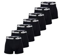 Ellesse Calzoncillos tipo bóxer para hombre, paquete de 7 unidades, con logotipo, sin abertura, algodón elástico, Negro , M