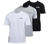 ellesse Azzini T-Shirt (3 Pack) Camiseta, Negro, Gris y Blanco, S para Hombre