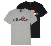 Ellesse Camiseta Hombre,2er Paquete - Prado,Redondo,Corto,Logo,Monocromo,Ba