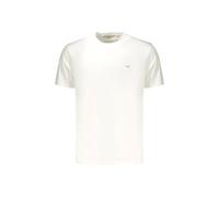 Ellesse Small Logo M - Camiseta para hombre 100% algodón - Logotipo pequeño bordado en contraste en el corazón - Cuello Rib - Estilo Tenis, blanco, L