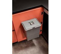Elletipi Easy 2.0 PBD SP SG34 Cubo de basura de plástico reciclado, para cualquier entorno, capacidad de 18 litros con tapa. Fijación sencilla en cualquier superficie mediante 4 tornillos