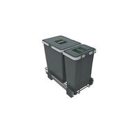 ELLETIPI 1954 ECOFIL Elletipi PF01 34A1-Cubo de Basura de Reciclaje extraíble para Base, Metal, Gris, 23x45x36 cm