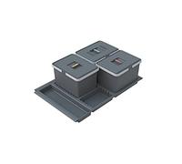 Elletipi Metropolis PTC22 08050 7F C97 PPV - Cubo de basura de reciclaje con cajón, gris, 71 x 46 x 22 cm