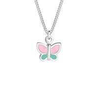 Elli 0104991017_36 - Collar infantil con colgante de mariposa de plata 925 esmaltada de 36 cm, 36cm, Corte facetado, No es una piedra preciosa