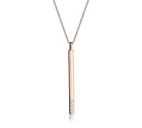 Elli 0112280815 Collar para Mujer, Plata de ley 925, chapado en oro Rosa, cristal , con forma de y, 45 cm