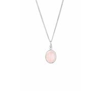 Elli Collares Mujeres Colgante de Solitario Básico Elegante con Cuarzo Rosa en Plata de Ley 925