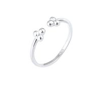 Elli Anillo abierto para mujer, diseño de bola básica, de plata de ley 925 chapada en oro, Corte facetado, sin gema