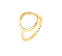 Elli Anillo apilable para mujer, plata 925, parcialmente chapado en oro, 0602950217, 54, Corte facetado, sin gema