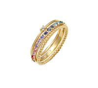 ELLI Anillo azul claro / oro / transparente 52 azul claro / oro / transparente