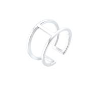 Elli Anillo para mujer en Geo Minimal Trend tamaño ajustable en plata de ley 925, 54, Corte facetado, Sin piedras preciosas