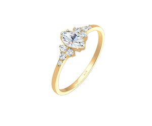 ELLI Anillo 'Kristall' oro / transparente 52 oro / transparente
